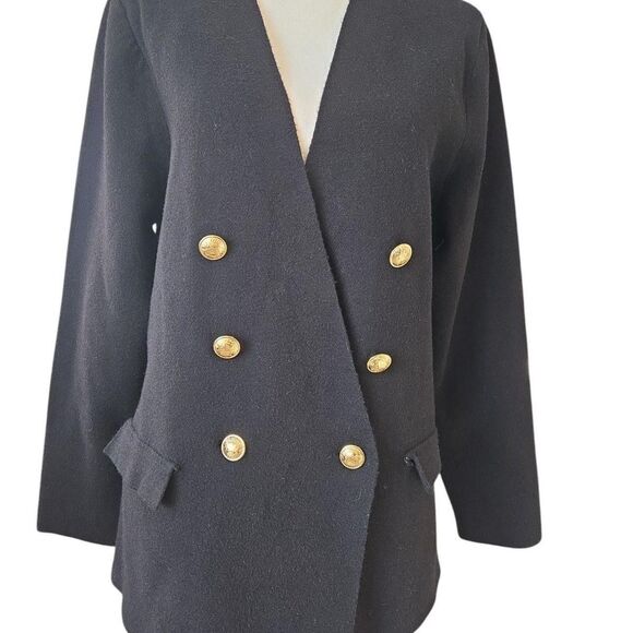 Express Women's Black sz XL double breasted gold button blazer career old money - Picture 1 of 8
